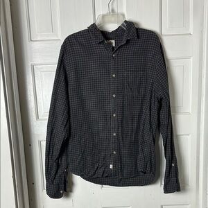 Marine Layer Men's Black Checkered Button Down Shirt Size Small 100% cotton